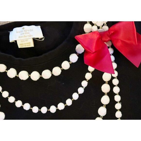 KATE SPADE Girls Youth Pearl Necklace Print Dress Size XL - Picture 4 of 6